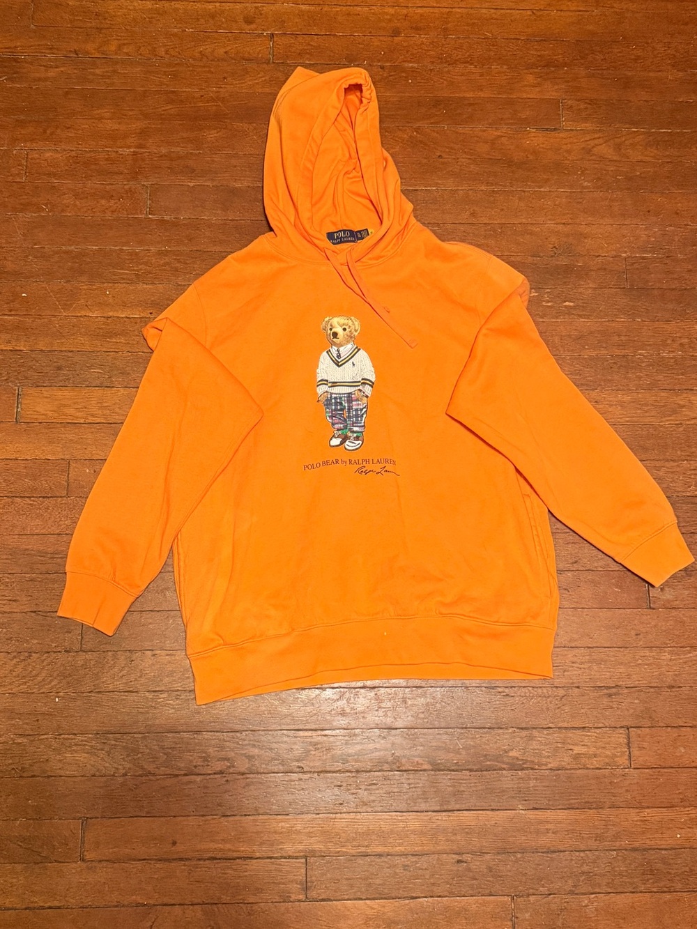 Ralph Lauren Orange Polo Bear Pullover Hoodie